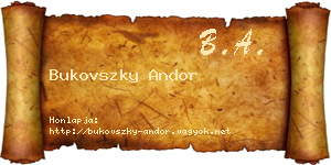 Bukovszky Andor névjegykártya