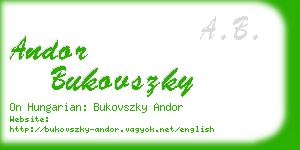 andor bukovszky business card